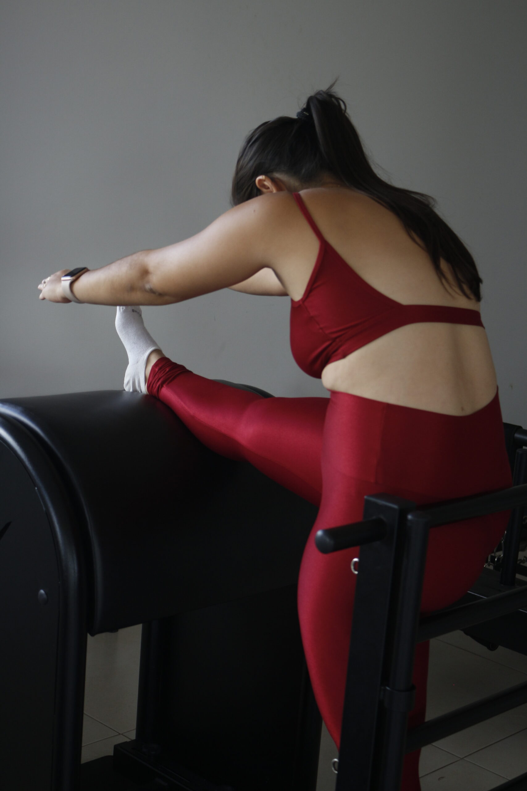 Conjunto de Legging Carla Red Cherry Tamanho Único Compressão - Imagem 6