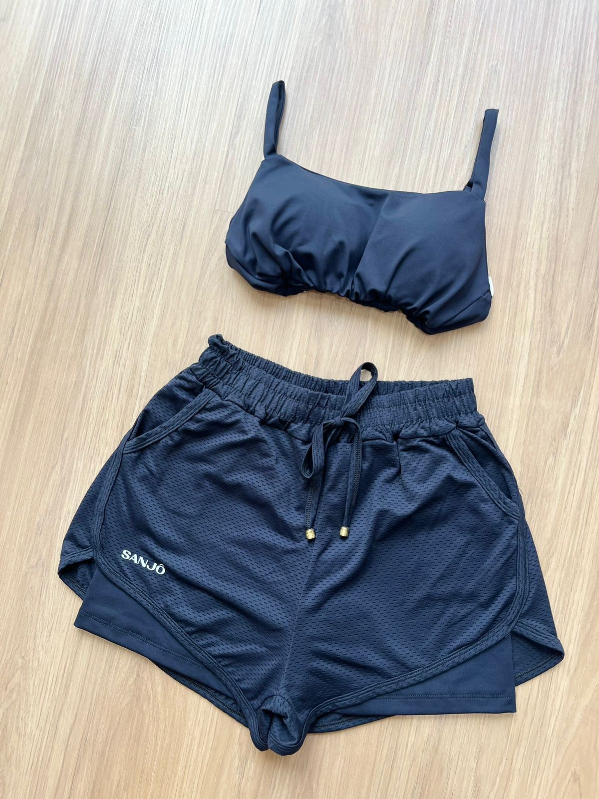 Conjunto de Short Duplo Adriene Preto - Imagem 4