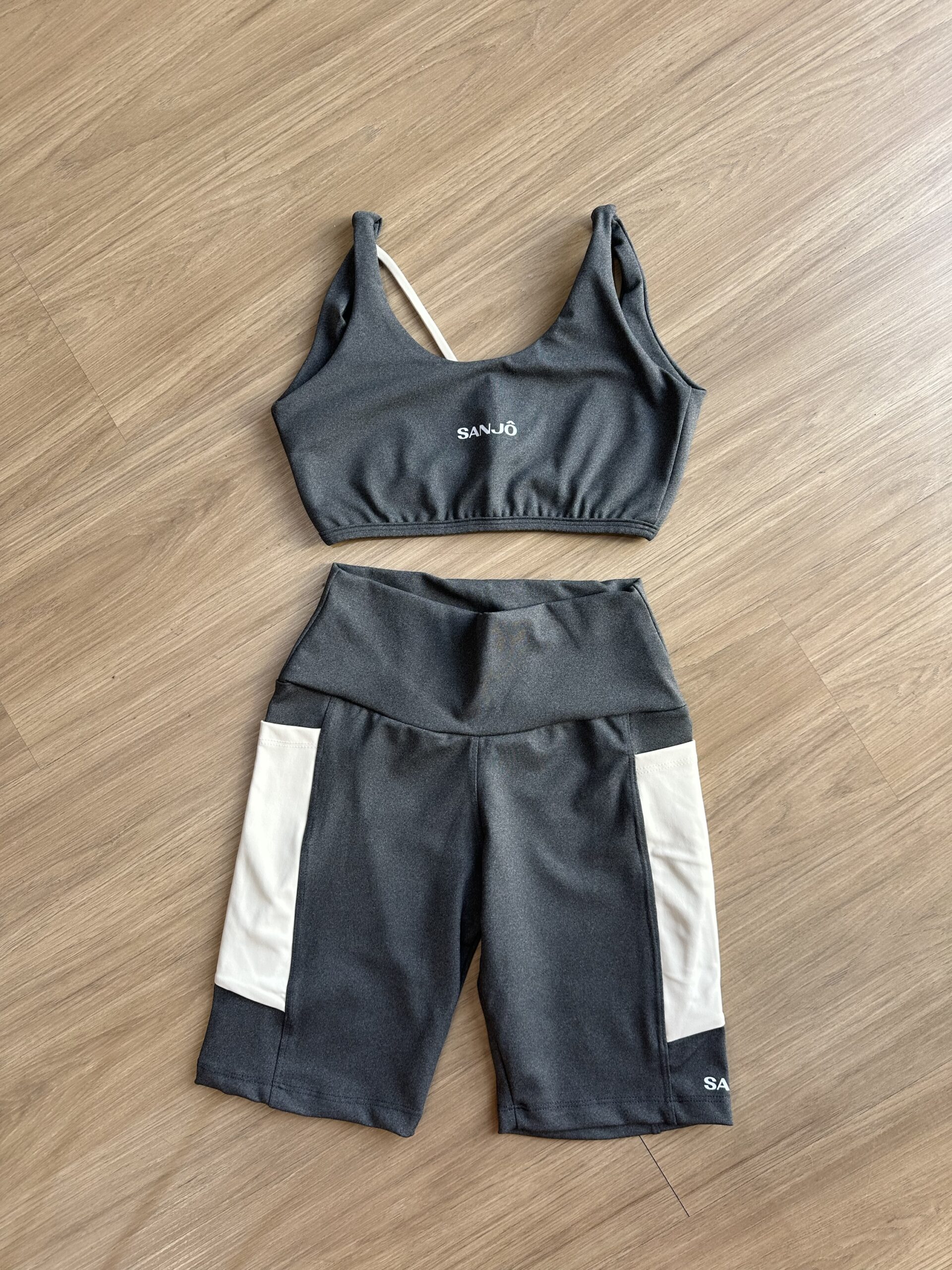 Conjunto de Short Bolso Cinza Mescla - Imagem 3