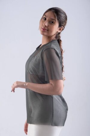 Blusa Tule Verde Militar Tamanho Único