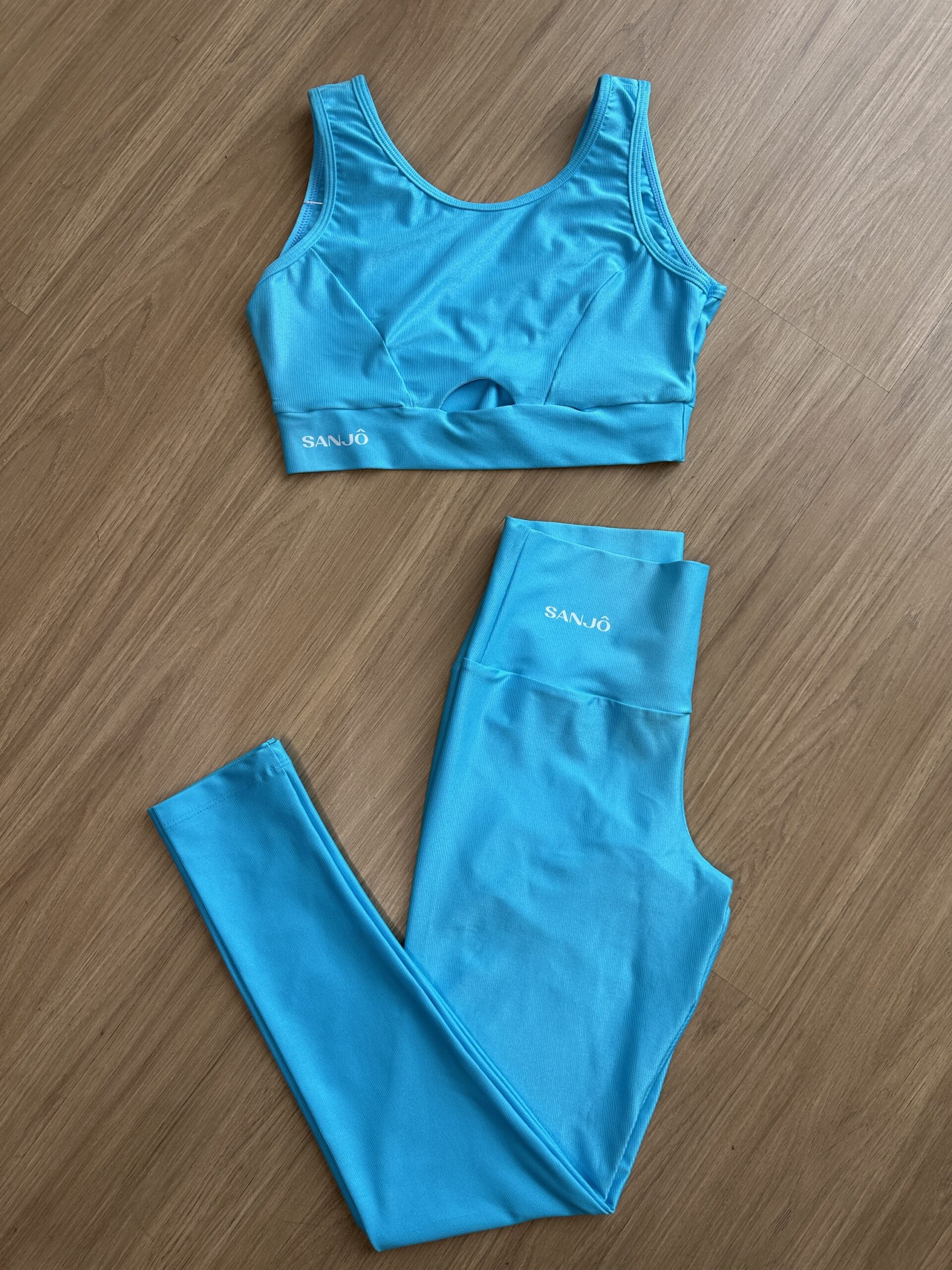 Conjunto de Legging Márcia Azul Piscina Tamanho Único Compressão - Imagem 4