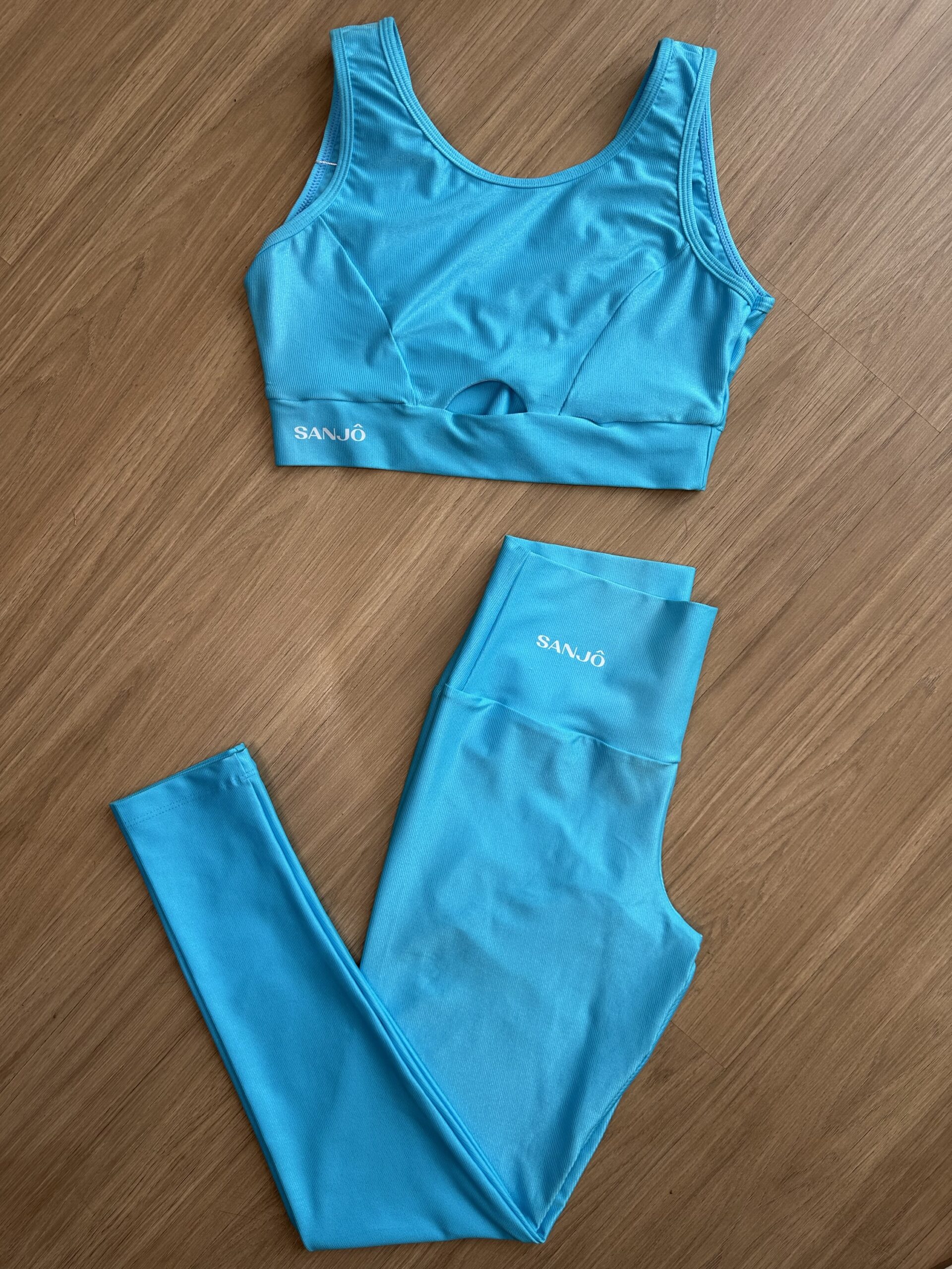 Conjunto de Legging Márcia Azul Piscina Tamanho Único Compressão