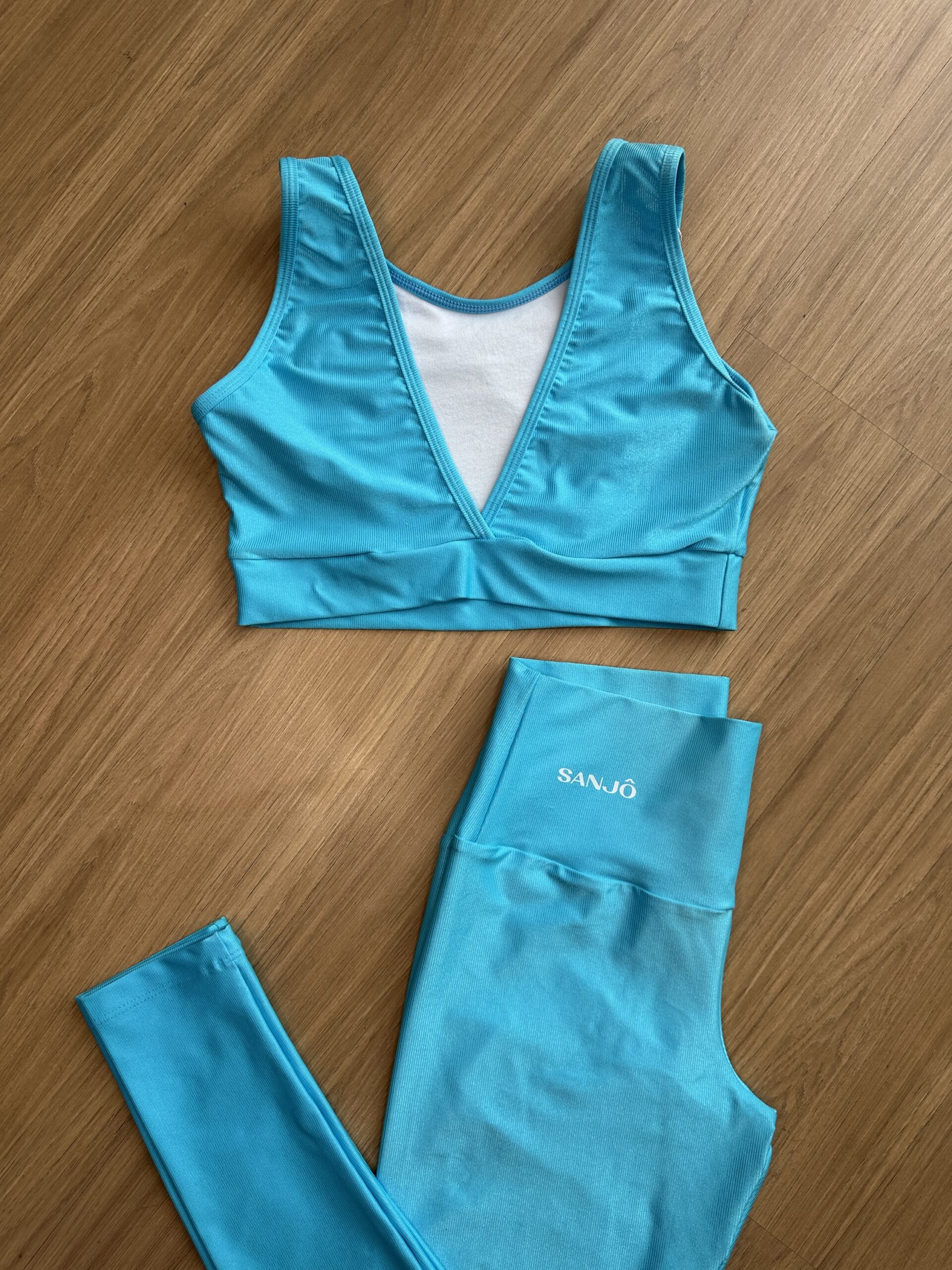 Conjunto de Legging Márcia Azul Piscina Tamanho Único Compressão - Imagem 2