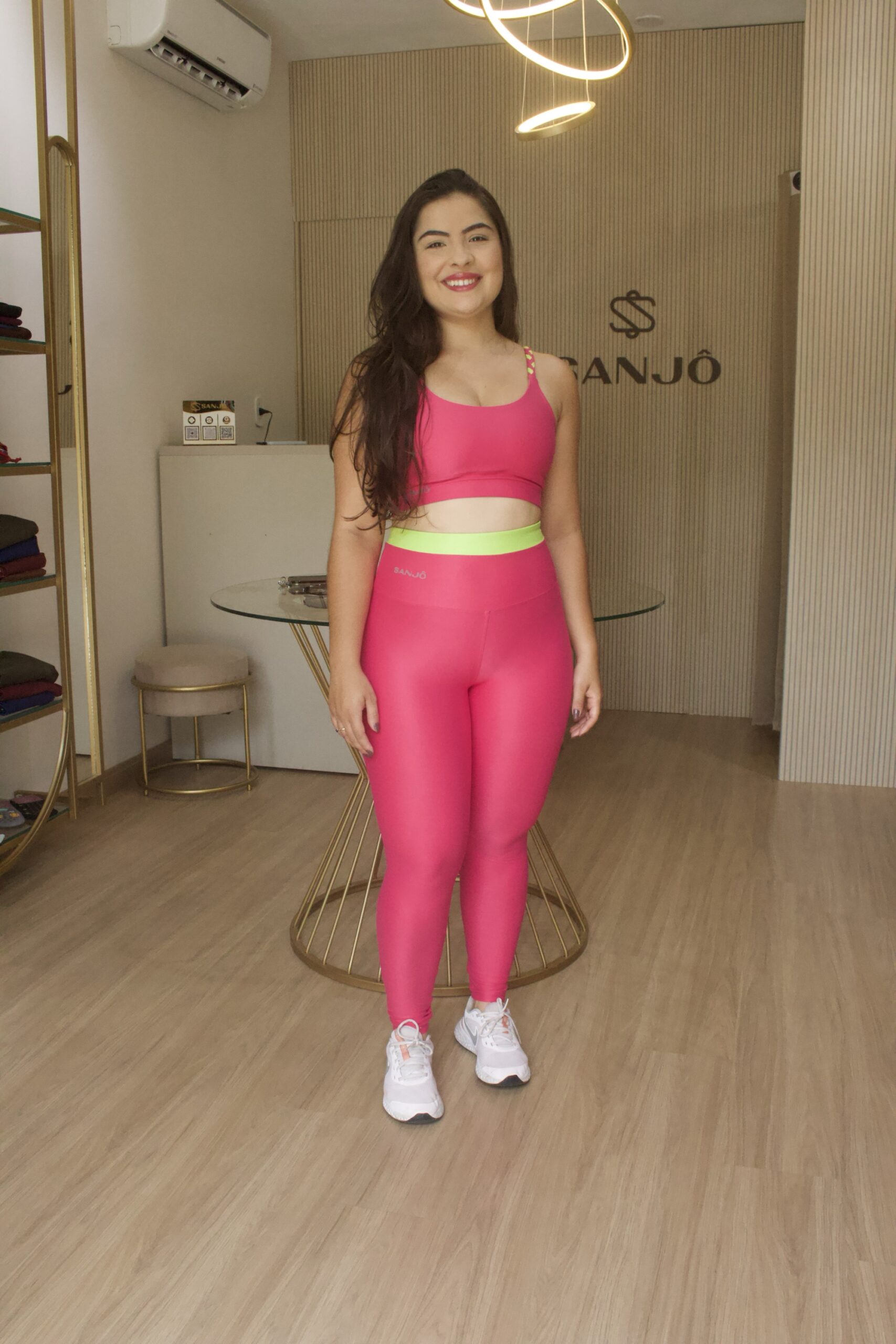 Conjunto de Legging Bicolor Trança Pink com Lima Compressão - Imagem 3