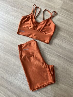 Conjunto de Short Paty G Terracota Compressão
