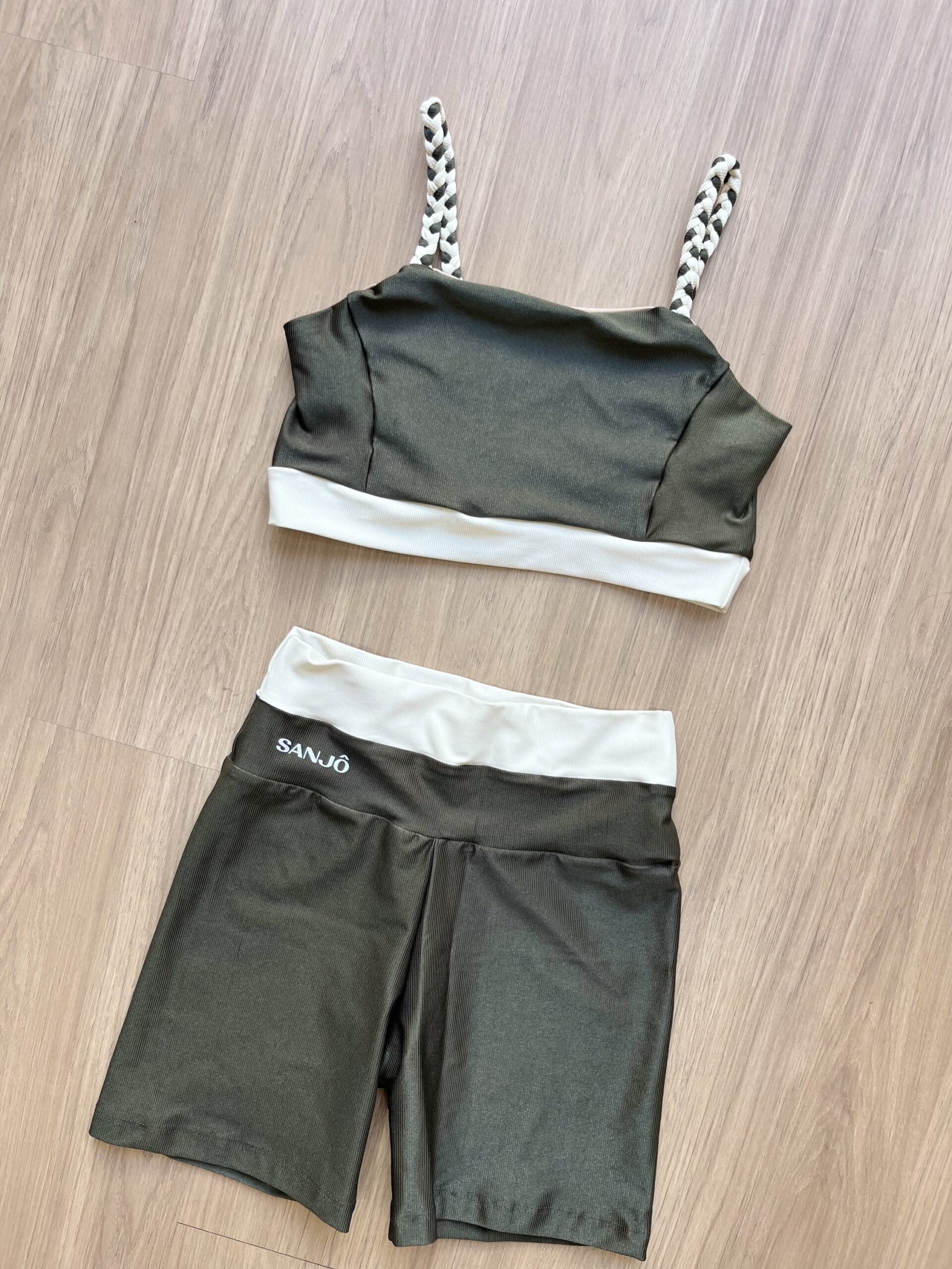Conjunto de Short Bicolor Trança Verde - Imagem 3
