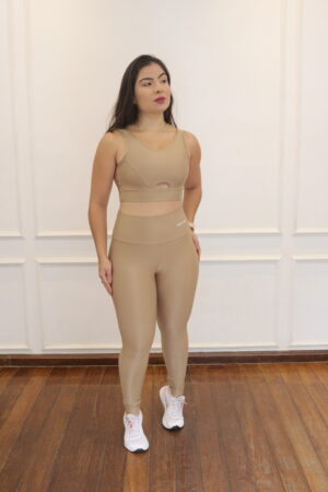 Legging Básica Cappuccino Tam Único Compressão