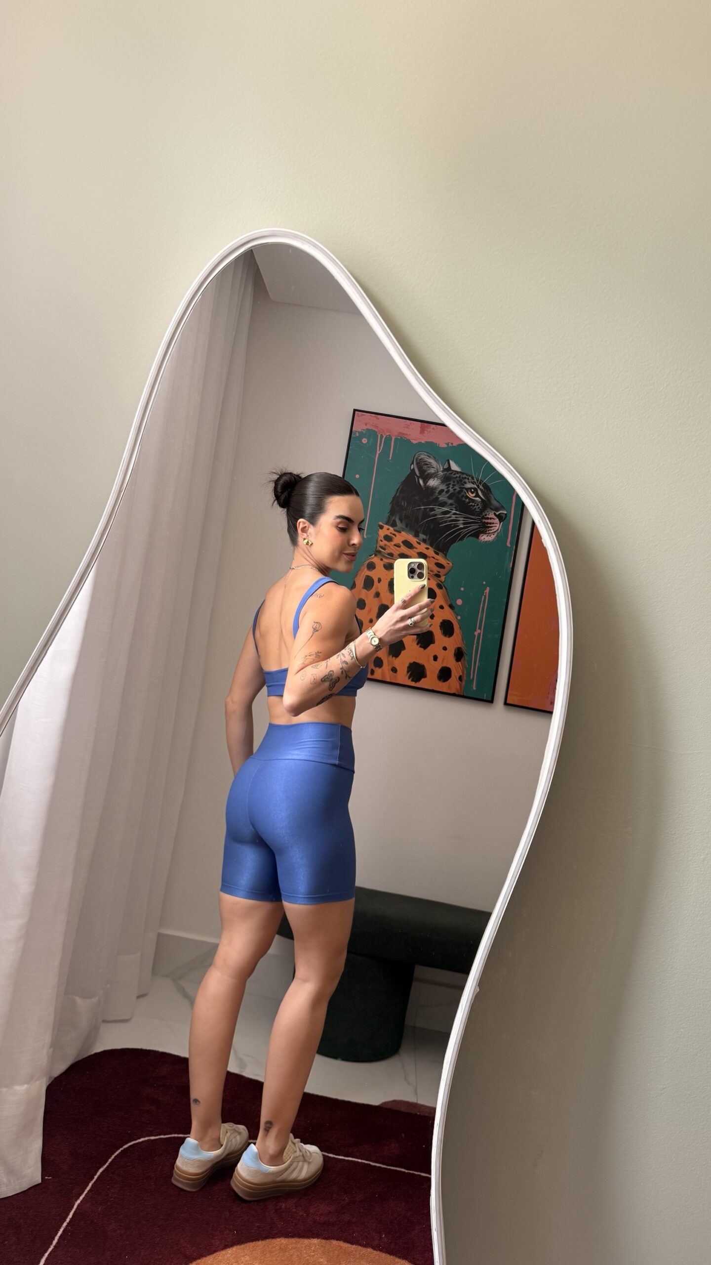 Conjunto de Short Top Faixa Tamanho Único Compressão Azul - Imagem 4