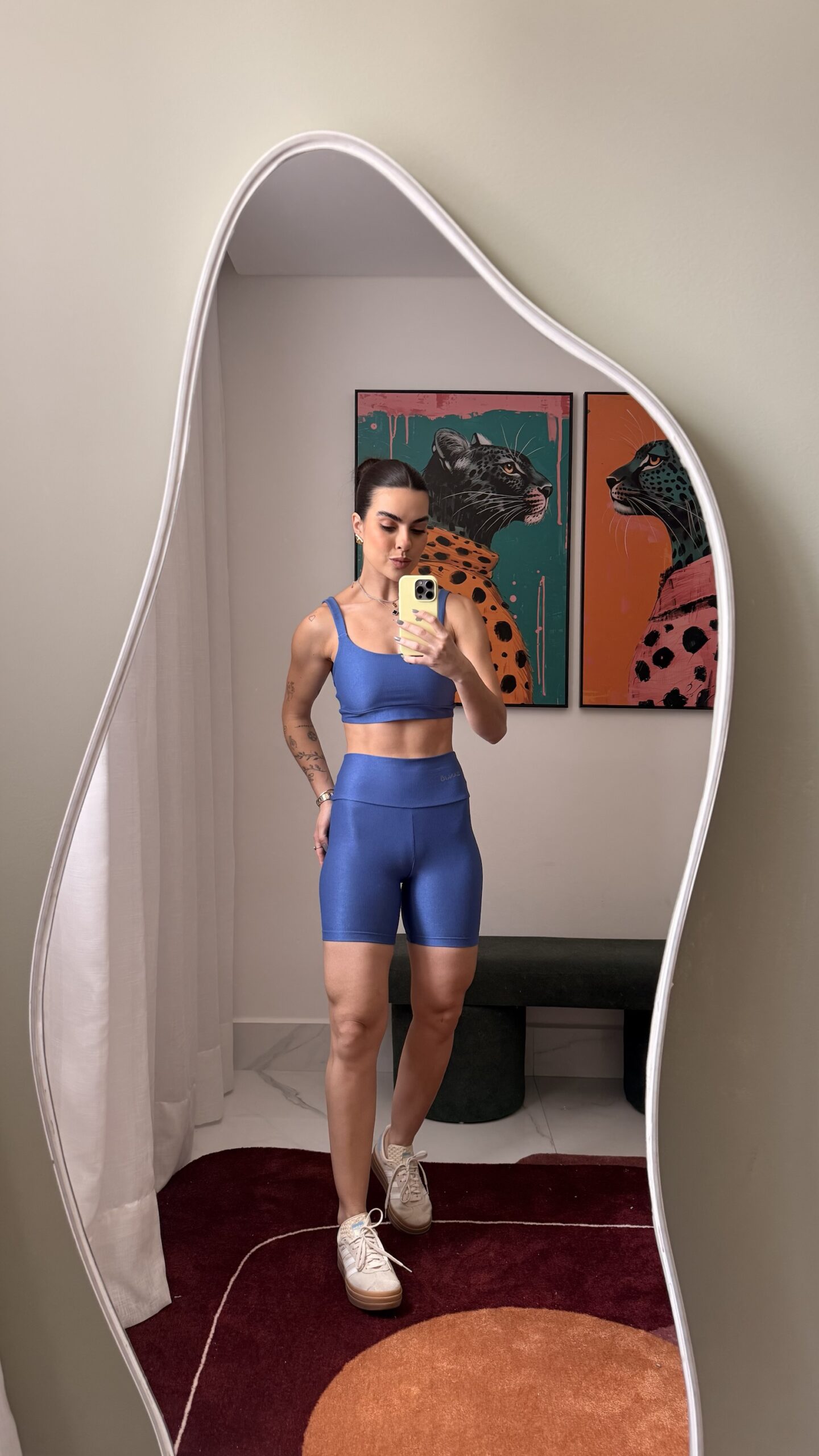 Conjunto de Short Top Faixa Tamanho Único Compressão Azul - Imagem 2