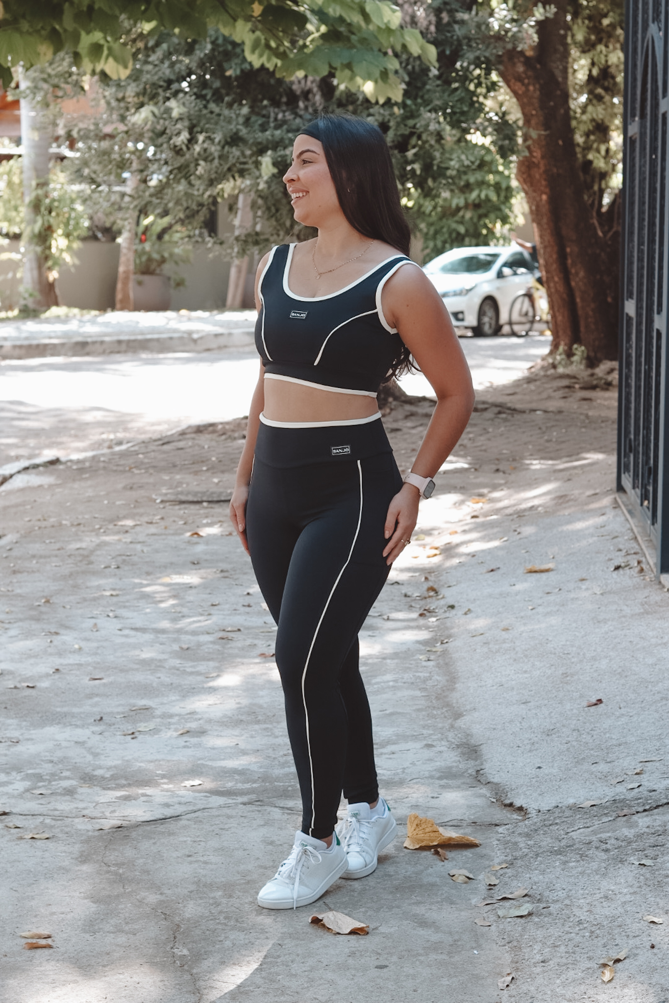 Legging Run Preto com Creme - Imagem 7