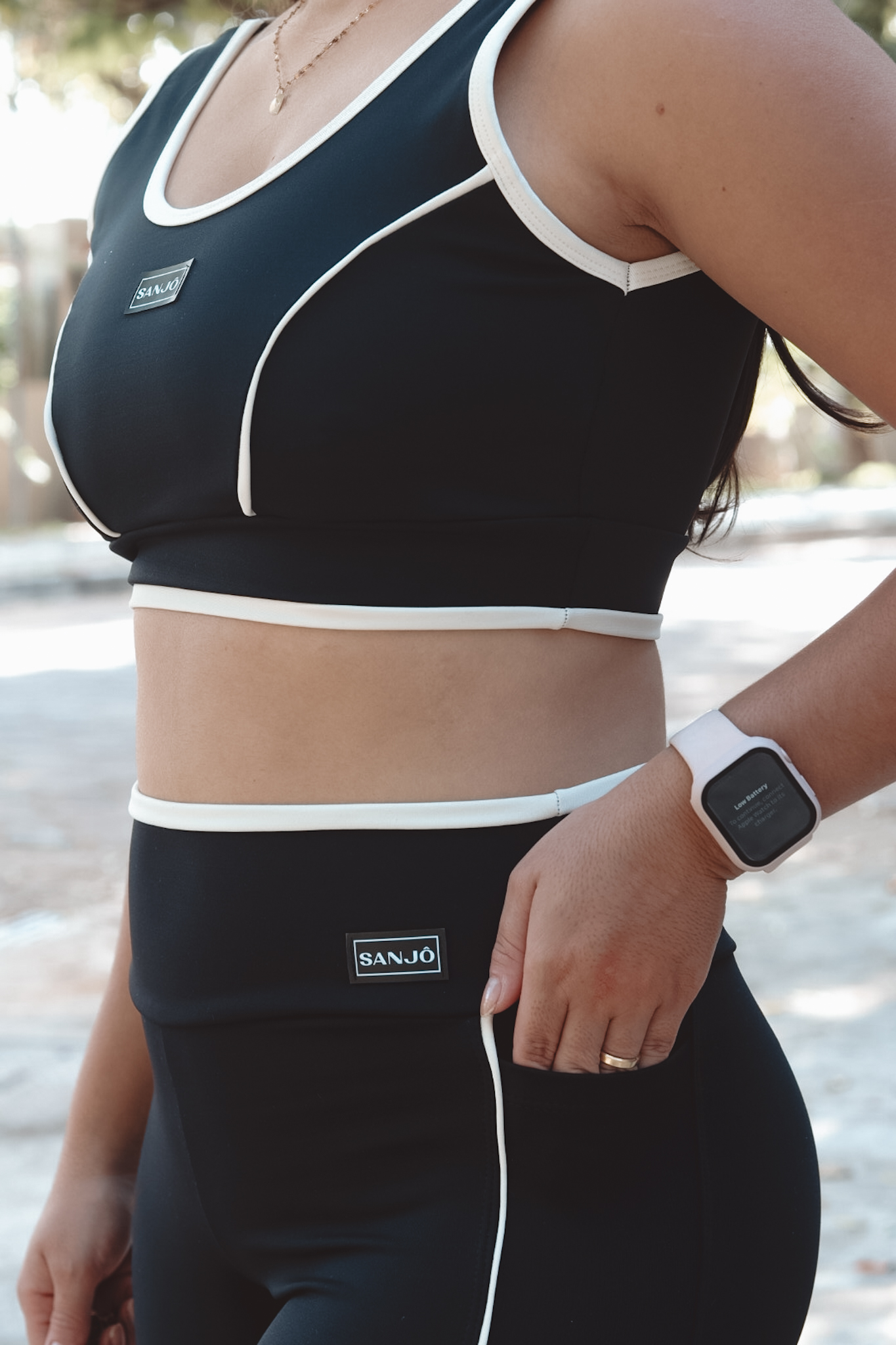 Legging Run Preto com Creme - Imagem 5