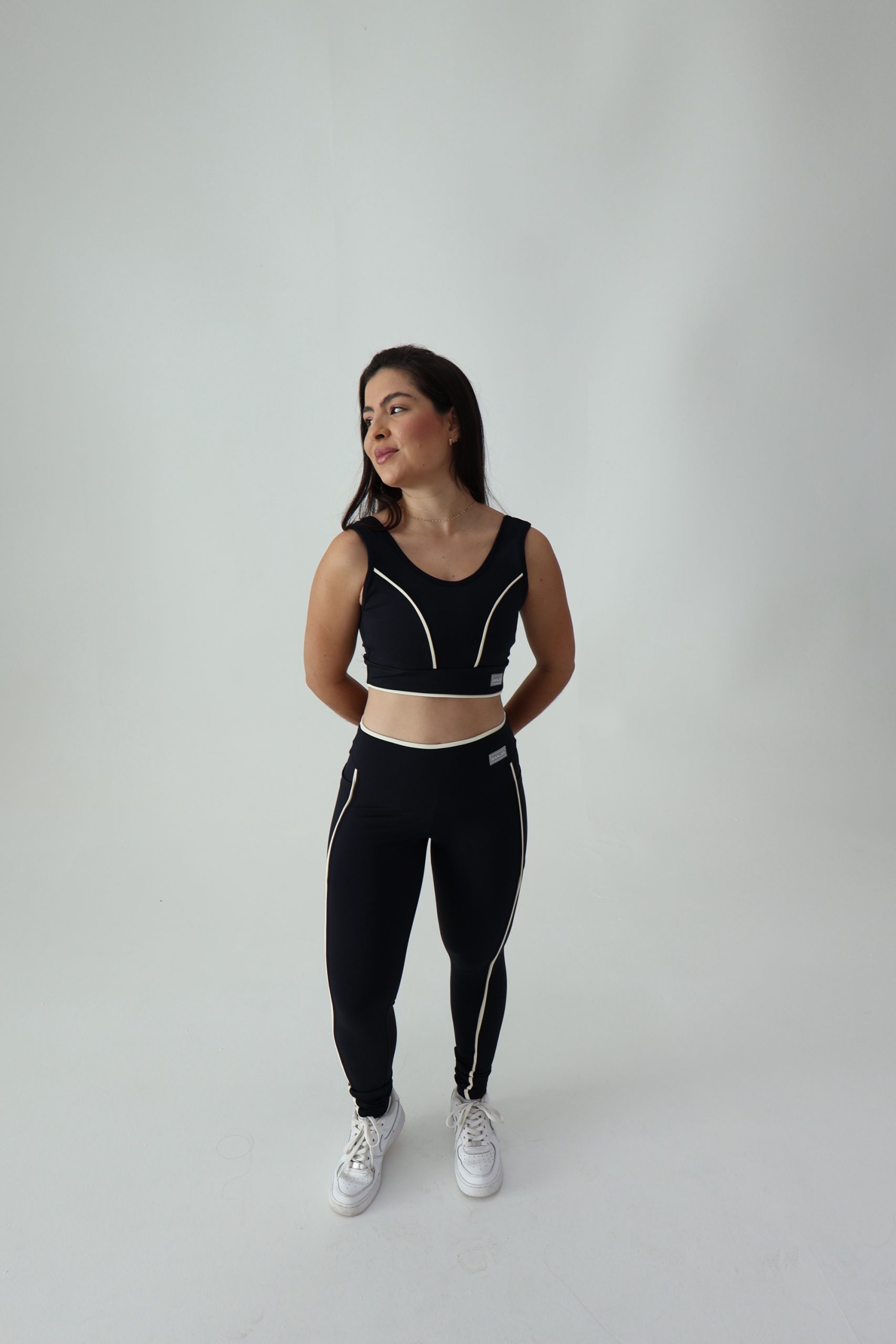 Legging Run Preto com Creme - Imagem 3
