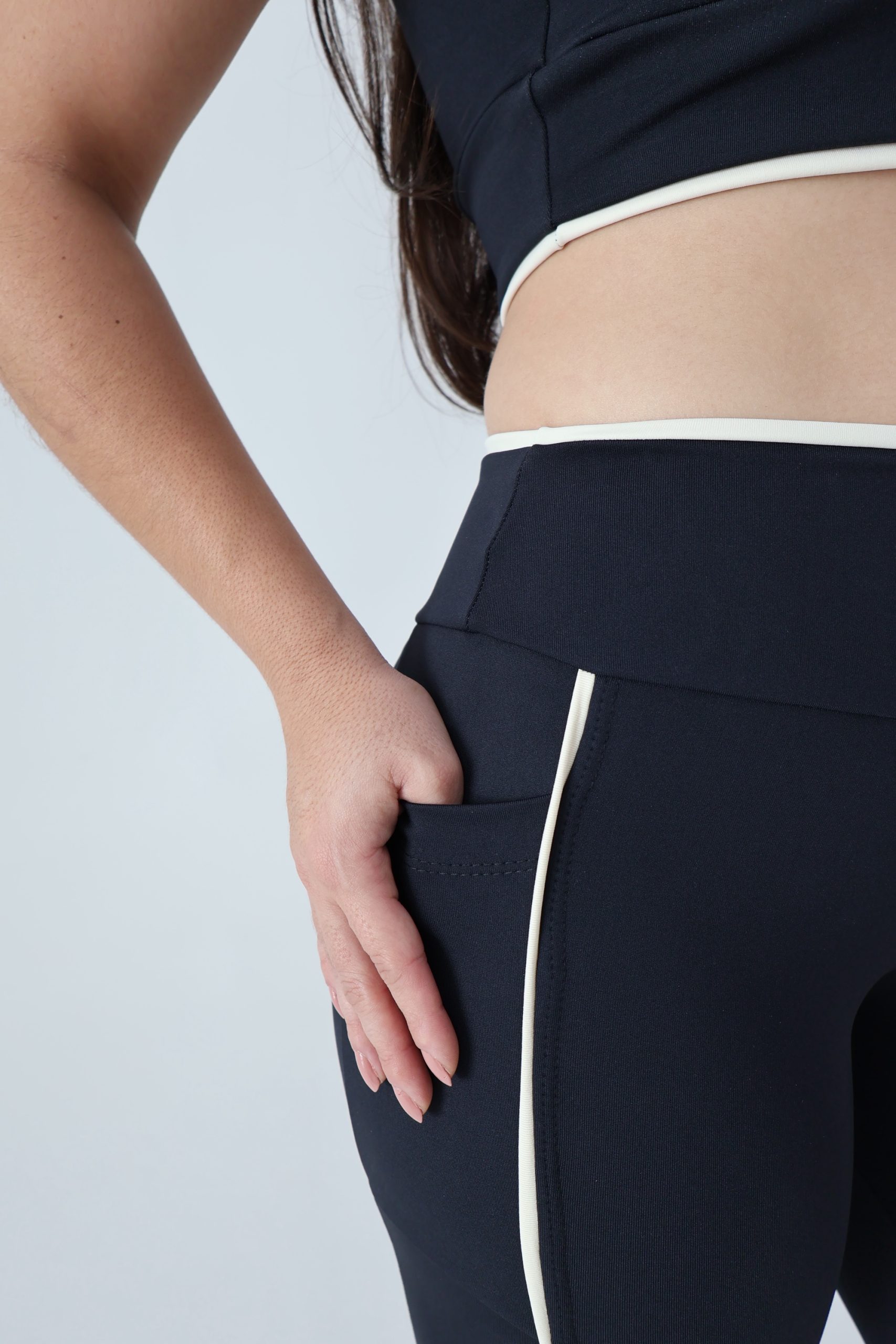 Legging Run Preto com Creme - Imagem 2
