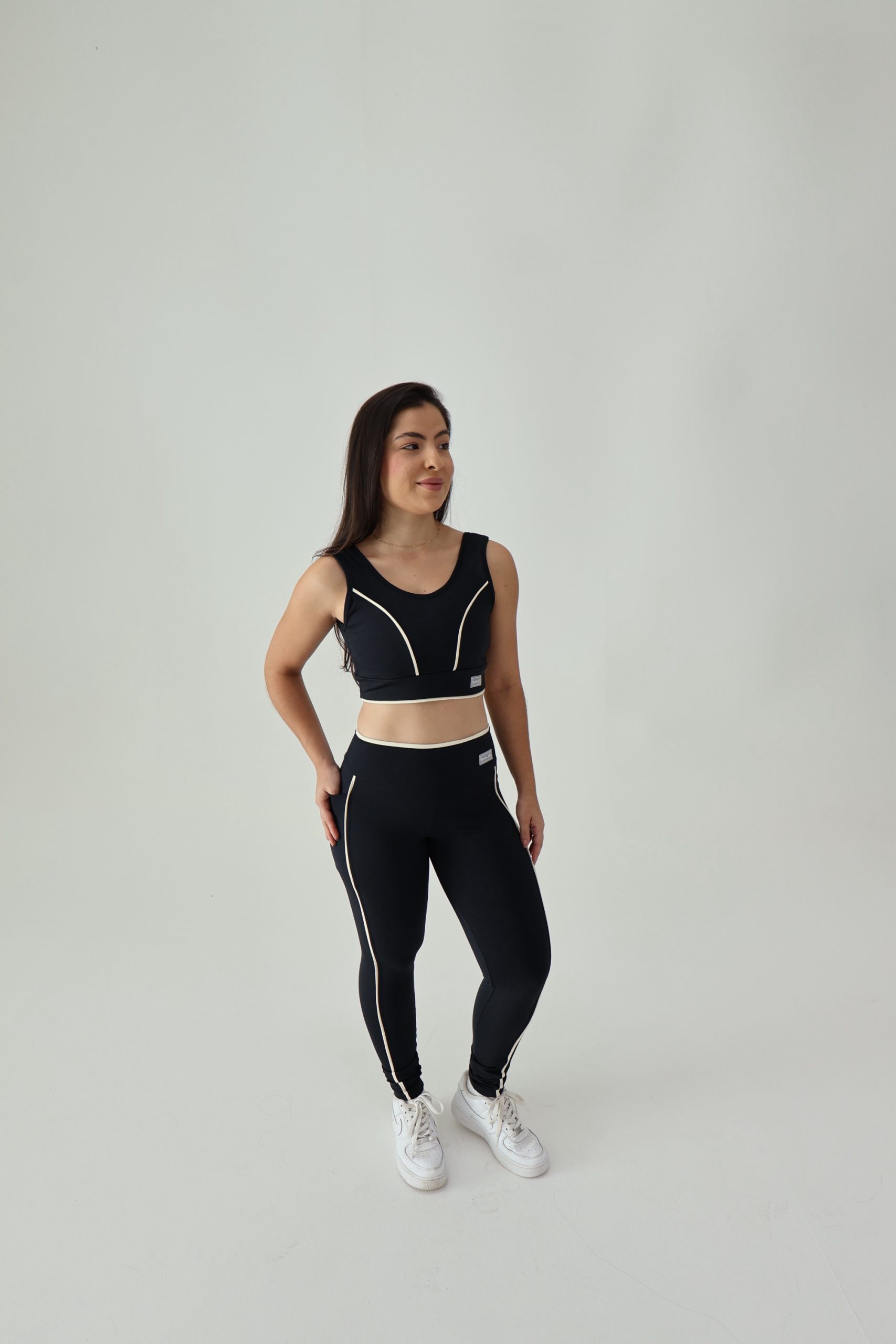 Legging Run Preto com Creme - Imagem 4