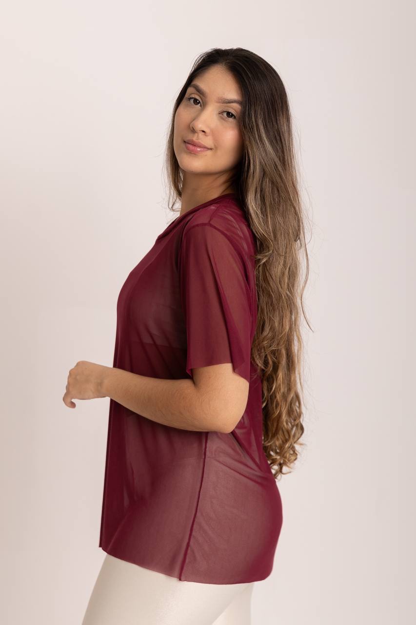 Blusa Tule Uva Tamanho Único
