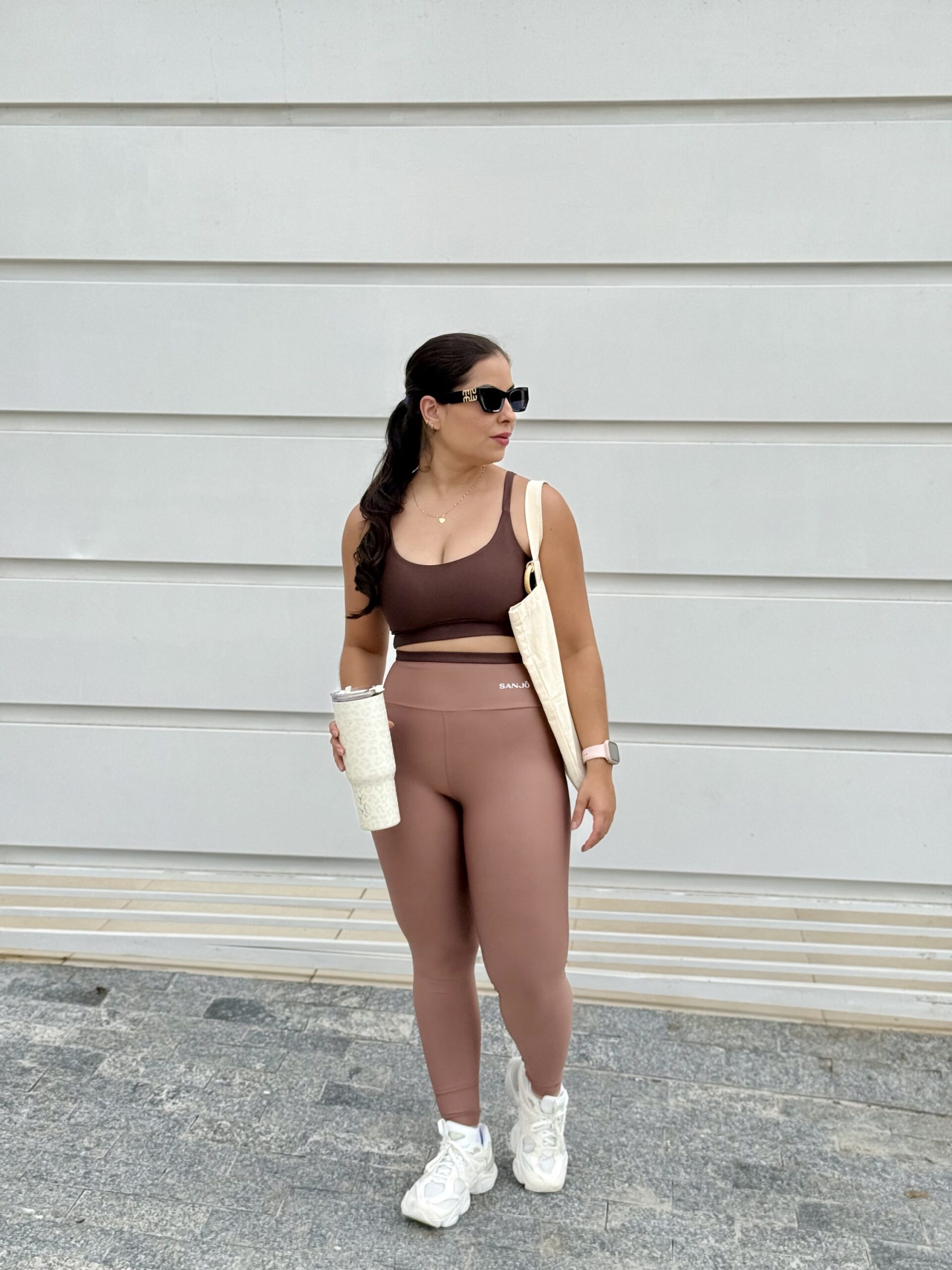 Conjunto de Legging Basic Marrom com Castanho Bicolor - Imagem 3
