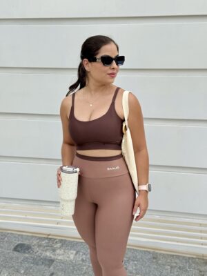 Conjunto de Legging Basic Marrom com Castanho Bicolor