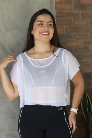 Cropped Tule Branco