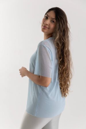 Blusa Tule Azul Céu Tam Único