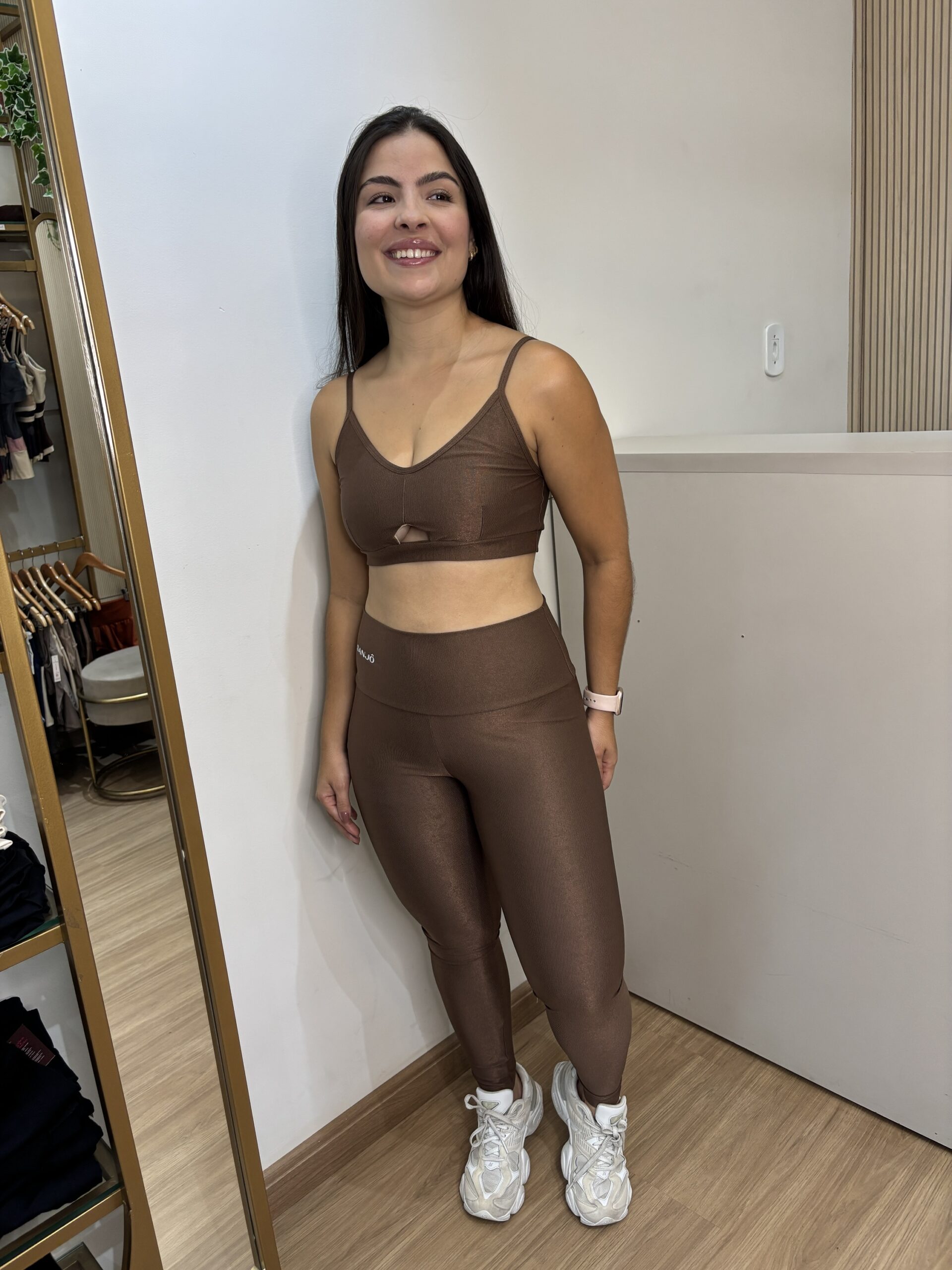 Conjunto de Legging Nina Espresso Tam Único Compressão - Imagem 3