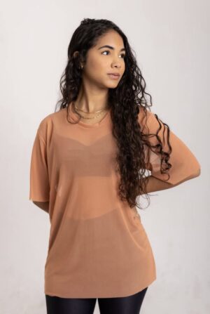 Blusa Tule Terracota Tam Único