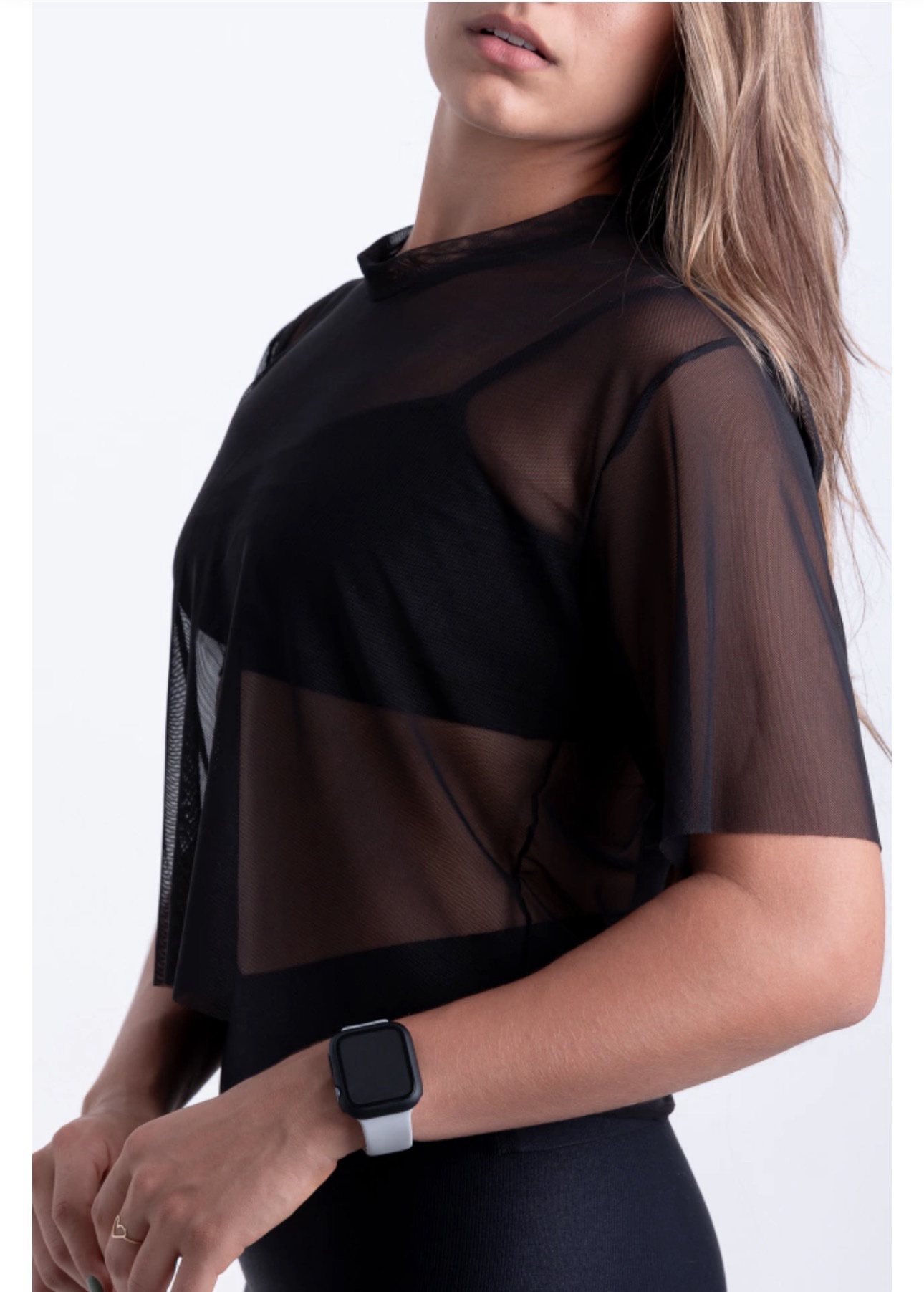 Cropped Tule Preto Tam Único