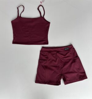 Conjunto de Short com Regata Vinho