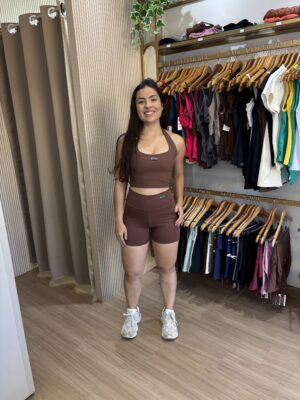 Conjunto de Short Front Marrom