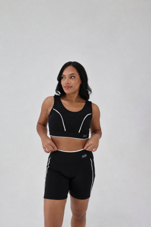 Bermuda Run Preto com Creme