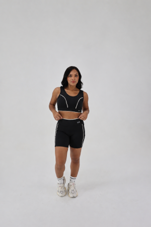 Bermuda Run Preto com Creme